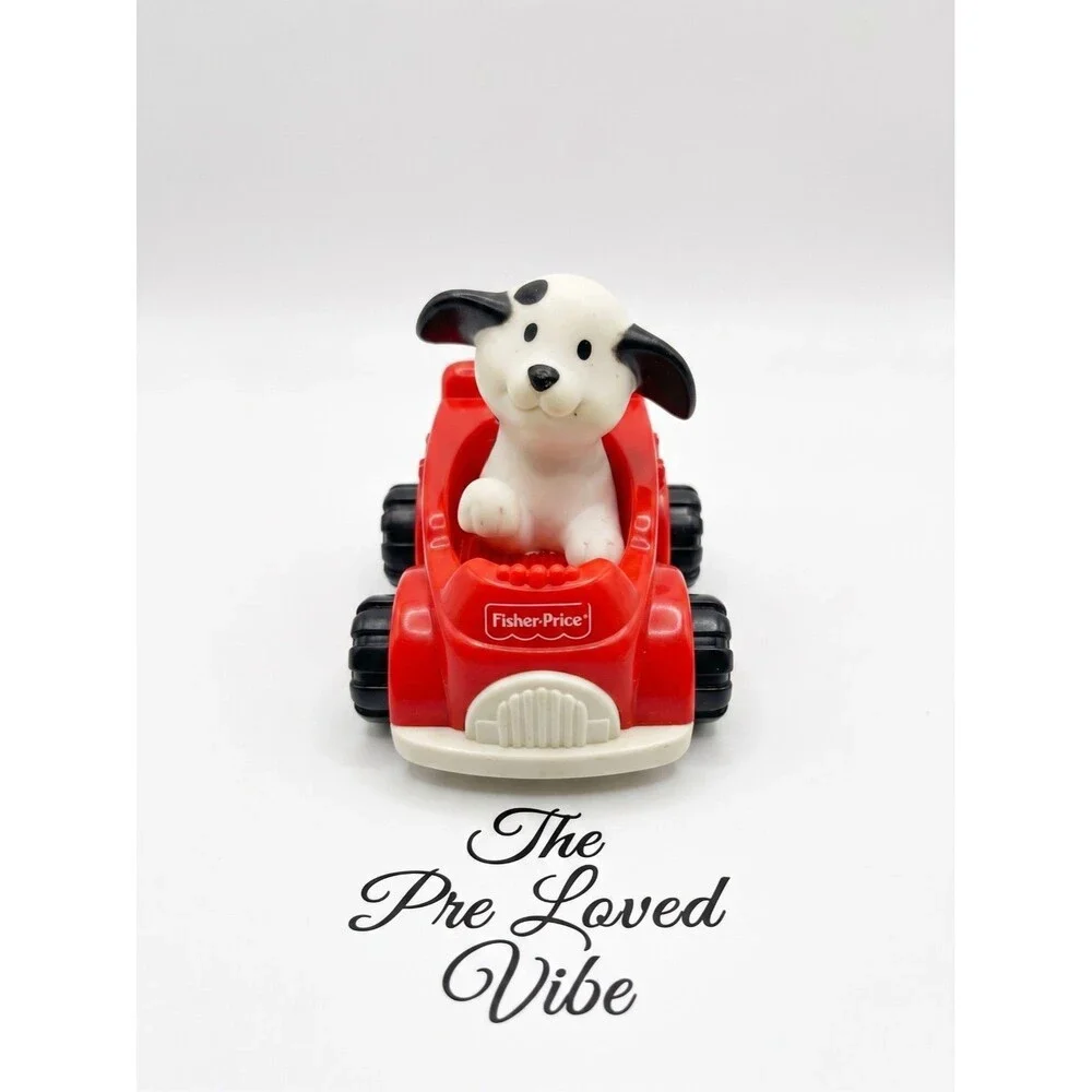 Fisher Price vintage 1997 Dog in Fire Truck  Toy
